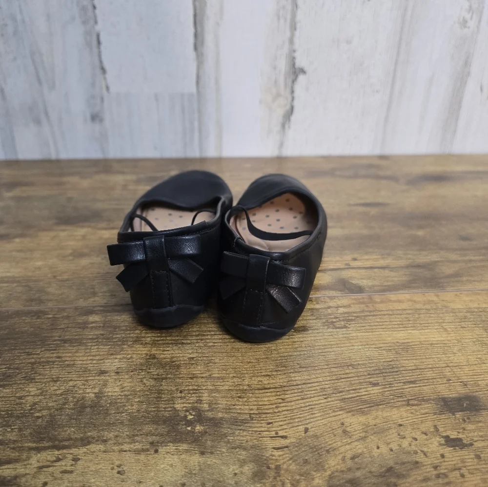 Wonder Nation Memory Foam Toddler Girls Black  Flats Size 11